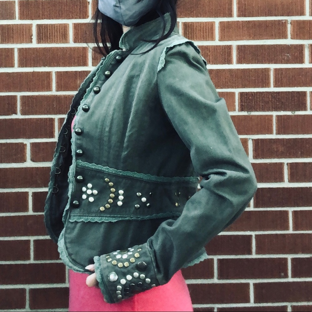 Miss Me (Buckle) Military-style Studded Jacket